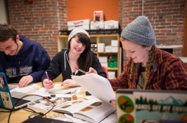 Students in classroom at UNH Manchester