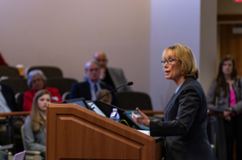 Senator Maggie Hassan at UNH's Panel on Health Care Costs