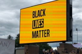 sign that reads: Black Lives Matter