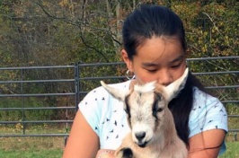 Margaret Frye ‘20 huggin goat