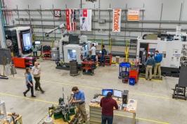 Overhead shot of manufacturing training center at UNH