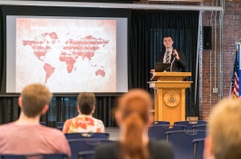 History major Ryan Sanborn delivers presentation at UNH Manchester's Undergraduate Research Conference