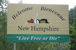"Welcome to New Hampshire" sign