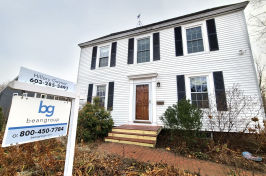 A white home for sale in Portsmouth, New Hampshire