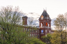 UNH Manchester building in the spring time