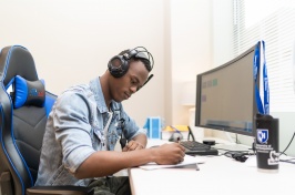 Student studying at desk