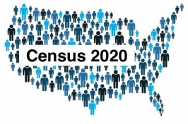 Census 2020 graphic showing different people across the U.S.