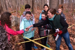 Andrea Jilling with children in the 2016 NH Envirothon