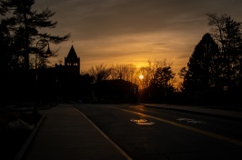 UNH campus sunset