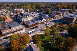 Aerial of downtown Durham, NH