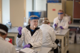 Students in the lab at UNH Manchester
