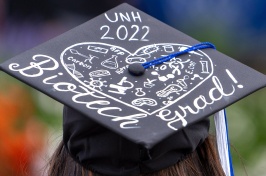 graduation hat at UNH Manchester commencement