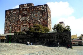The Library of UNAM, Mexico by "hummanna" (built by Juan O'Gorman). This file is licensed under the Creative Commons Attribution 2.0 Generic license