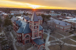 Aerial view of Thompson Hall