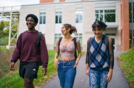 students walking on campus