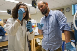 Stuart Grandy (right) in his lab
