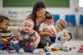 Stock image of children at childcare facility.