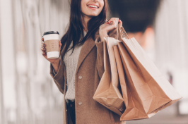 Stock image of a woman shopping