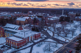 unh aerial shot in the winter
