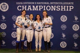UNH Polo team poses together at the the U.S. Polo Association (USPA) Women’s Division II National Intercollegiate Championship