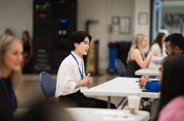 UNH students competing in Speed Sell.