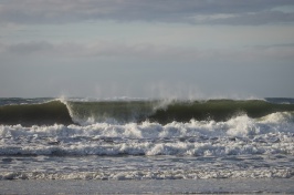 Big waves and rough surf along the coast of southern Maine.