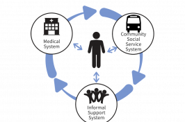 circular graphic showing the 3 systems of care