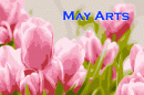 arts graphic - pink tulips