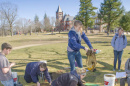 archaeology students at campus train depot dig near morrill hall