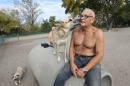Emil Scioli of Cliffside Park, N.J., gets a kiss from Sadie. Credit Kevin R. Wexler/The Record, via Associated Press