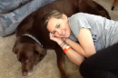 UNH student Allison Onofrio and her dog, Hershey