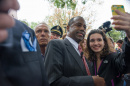 Elizabeth Girard '16 with presidential candidate Ben Carson at UNH