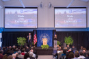 UNH President Mark Huddleston delivering the State of the University address