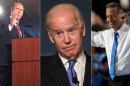 Rep. John Delaney, left; former Vice President Joe Biden, center; and former Maryland Gov. Martin O'Malley