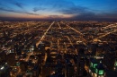 the Chicago skyline at night (Getty)