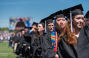 A row of graduates at UNH commencement 2017