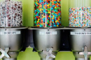 containers of Snow Caps, M&M's and rainbow sprinkles at Fro-Zone in Durham, NH