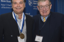Gregory Sancoff, left, poses with Paul Holloway during the 2016 Paul J. Holloway Prize Competition championship round. 