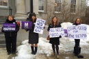 Supporters of Marsy's Law for N.H. outside the Statehouse on the day of a Senate Judiciary Committee hearing