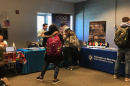 UNH students talk to study abroad counselors.
