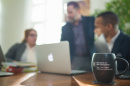 Students in a business meeting