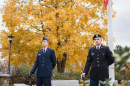 ROTC students at flagpole on Veterans Day
