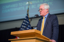 UNH president Mark Huddleston delivering 2018 State of the University address