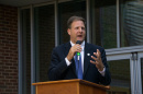 New Hampshire Governor Chris Sununu speaking at the closing ceremonies for a UNH summer all-girls STEM camp 