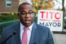 Tito Jackson while running for mayor in 2017 (photo by ARAM BOGHOSIAN FOR THE BOSTON GLOBE)