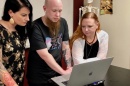 UNH's Amy Michael with DNA Doe workers Anthony and Lee Redgrave
