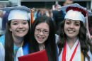Students at a high school graduation