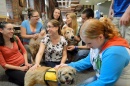 Visits from therapy dogs are one of the stress-reducing activities offered during Frazzle Free Finals at UNH Manchester