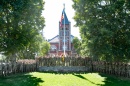 Cadets in the UNH Army ROTC program in front of T Hall