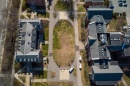 Aerial shot of empty campus